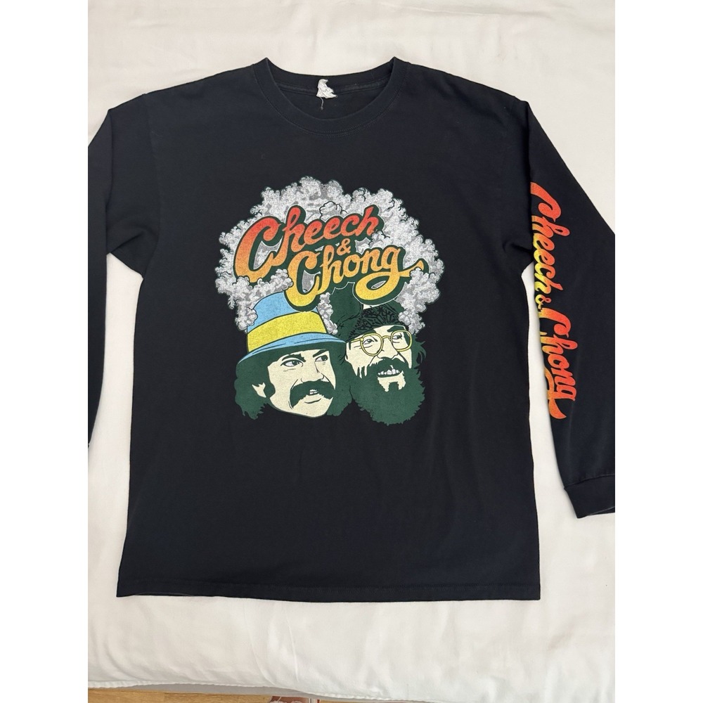 Cheech & Chong LONG Sleeve Black T-Shirt Mens Large